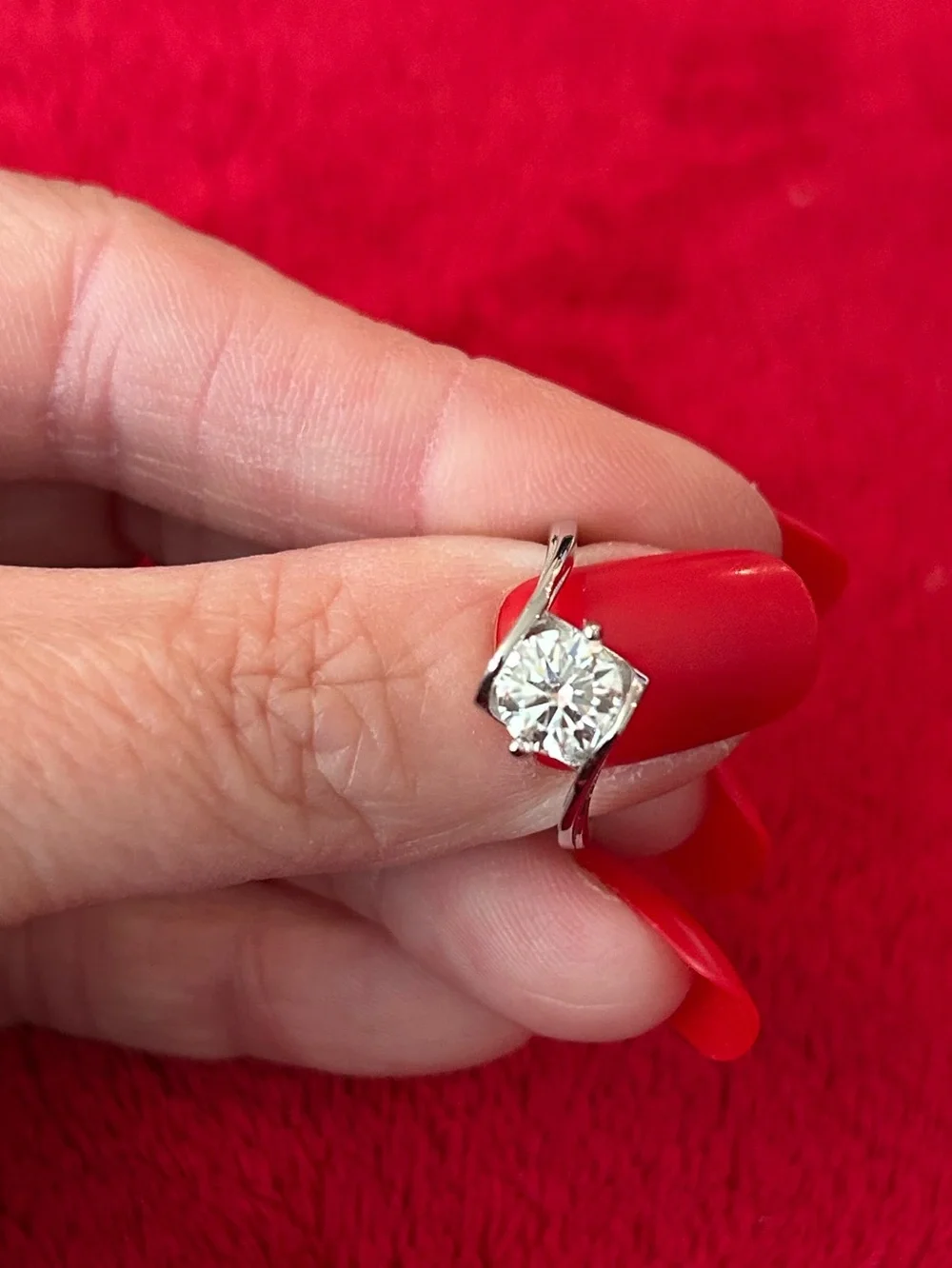 NEW! Silver Heart 925 Diamond Ring